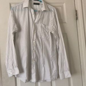 Black and White Striped Button Up Shirt